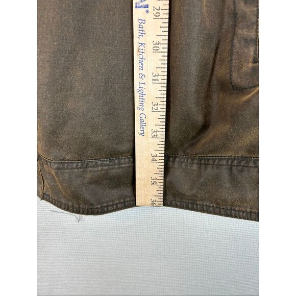 True Nation 2XLT Waxed Cotton Chore Barn Jacket Brown Plaid Line Rugged Workwear - Picture 6 of 14